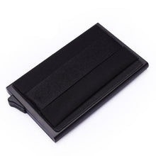 Load image into Gallery viewer, Wallet Pop Up Minimalist Credit card holder is made of strong and durable aluminum alloy and high quality PU leather with stainless steel money clip. This front pocket wallet is very well-made. Dimensions 4.2 * 2.45 * 0.7 inch / 107 * 62 * 18 mm
