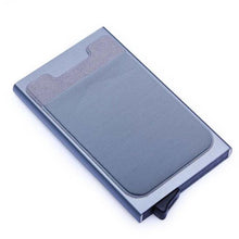 Load image into Gallery viewer, Wallet Pop Up Minimalist Credit card holder is made of strong and durable aluminum alloy and high quality PU leather with stainless steel money clip. This front pocket wallet is very well-made. Dimensions 4.2 * 2.45 * 0.7 inch / 107 * 62 * 18 mm