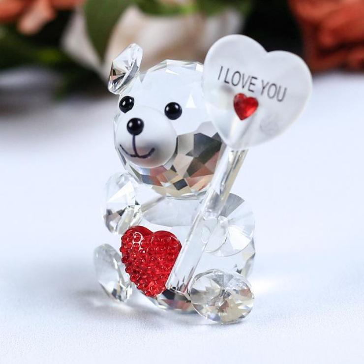 Vintage mini Bear  crystal figurine is part of the . It is in good, used condition and is from an Illinois estate collection.  This bear has black eyes and nose, oval paws. 